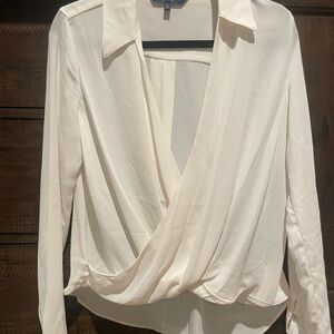 RACHEL Rachel Roy Cream Wrap Blouse